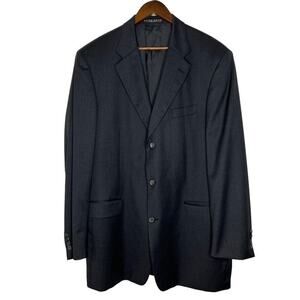 Hugo Boss Black 100% Wool Super 100 Single Vented Long Sleeve Suit Jacket 46 L